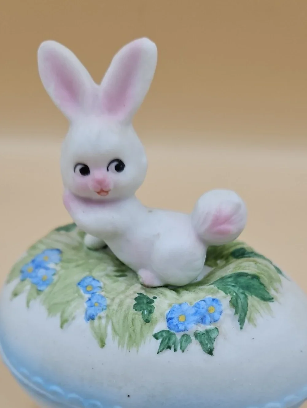 Bunny Trinket Box in White and Blue